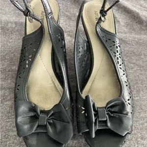 Open toe wedge dress shoes